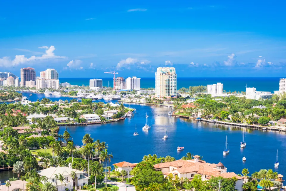 View of Ft. Lauderdale, Florida barrier island